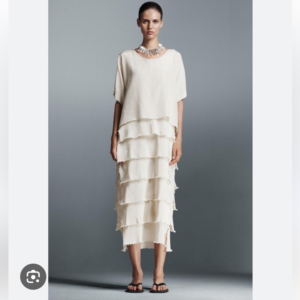 Zara Cream Layered Dress